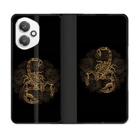 Housse cuir portefeuille Pour Honor 400 5G Animal Scorpion Fresque