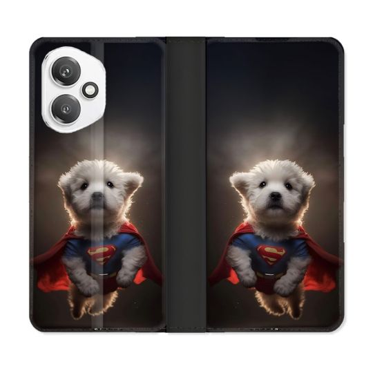 Housse cuir portefeuille Pour Honor 400 5G Animal Super Chien