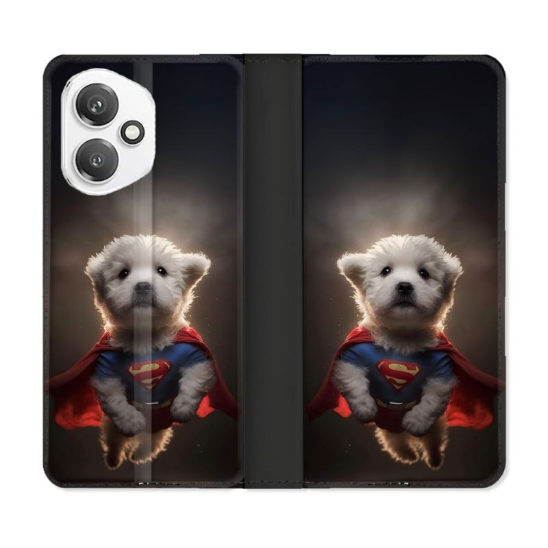 Housse cuir portefeuille Pour Honor 400 5G Animal Super Chien