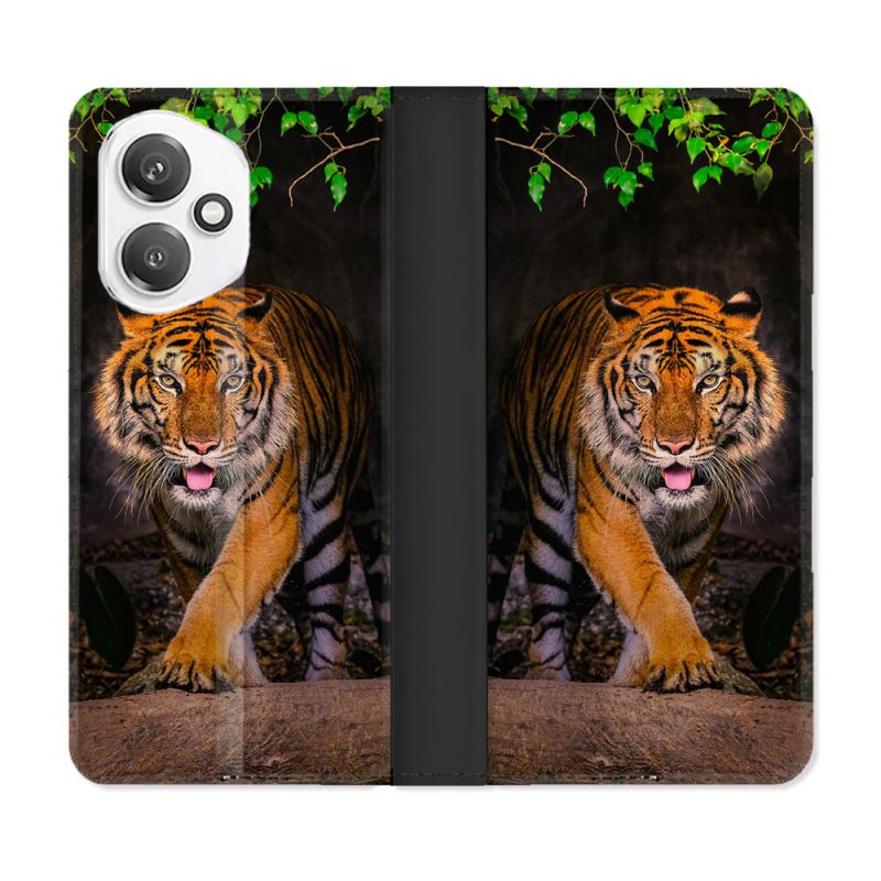 Housse cuir portefeuille Pour Honor 400 5G Animal Tigre Jungle