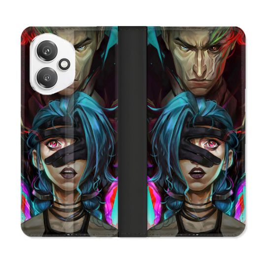 Housse cuir portefeuille Pour Honor 400 5G Arcane Jinx Bleu