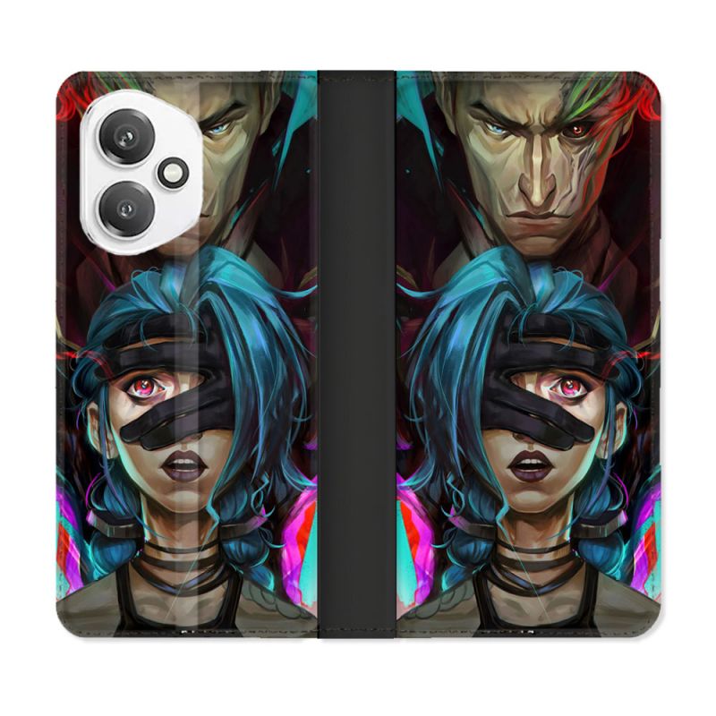 Housse cuir portefeuille Pour Honor 400 5G Arcane Jinx Bleu