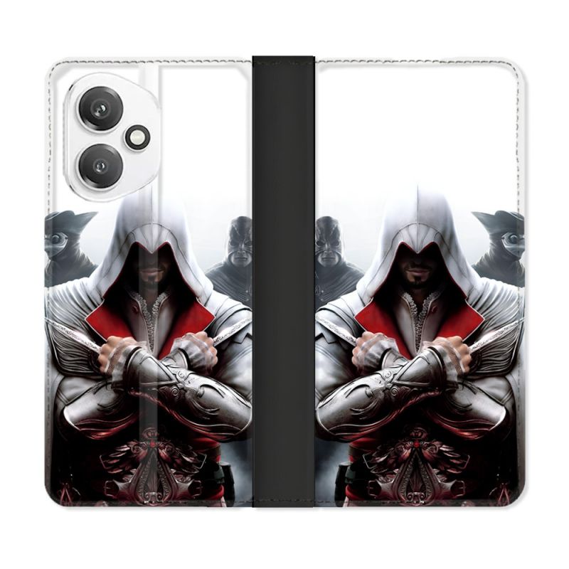 Housse cuir portefeuille Pour Honor 400 5G Assassin Creed Mask