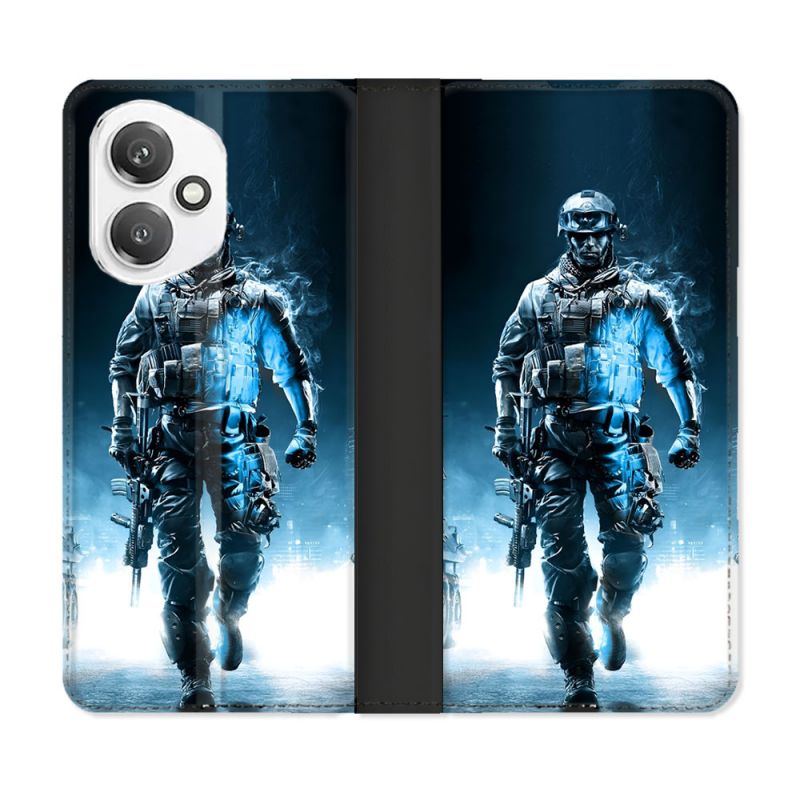 Housse cuir portefeuille Pour Honor 400 5G Call Of Duty Guerrier