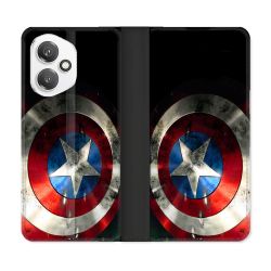 Housse cuir portefeuille Pour Honor 400 5G Captain America Bouclier
