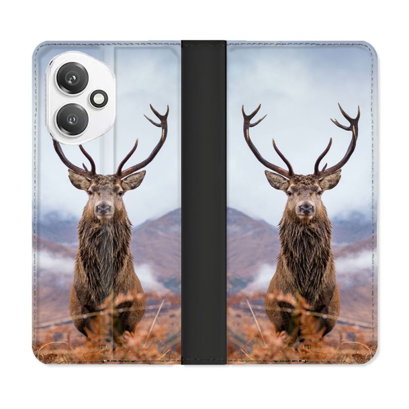 Housse cuir portefeuille Pour Honor 400 5G Chasse Chevreuil Montagne