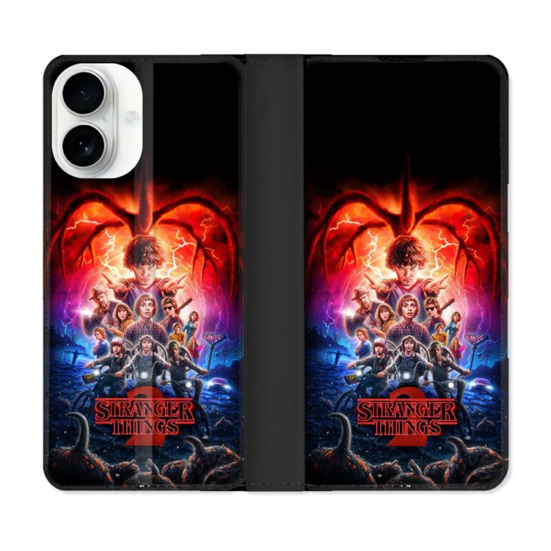Housse cuir portefeuille Pour Iphone 17 Stranger Things Affiche 2