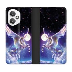 Housse cuir portefeuille Pour Honor 400 5G Fantastique Licorne Céleste