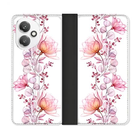 Housse cuir portefeuille Pour Honor 400 5G Fleur Eclosion
