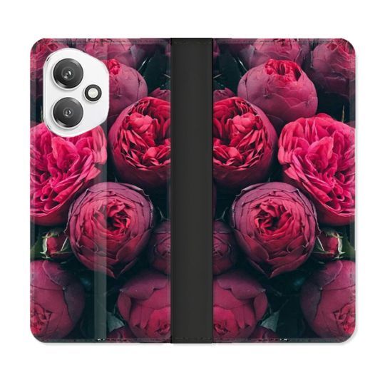 Housse cuir portefeuille Pour Honor 400 5G Fleur Pivoine