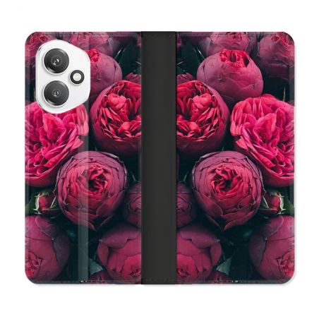 Housse cuir portefeuille Pour Honor 400 5G Fleur Pivoine