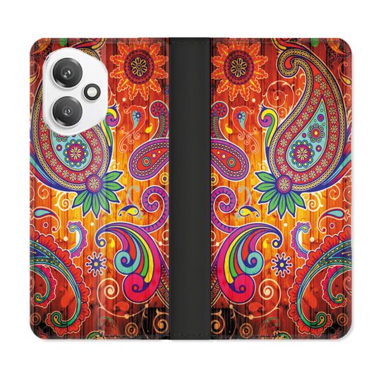 Housse cuir portefeuille Pour Honor 400 5G Fleur Psychedelic
