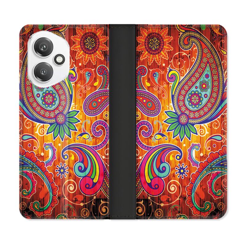 Housse cuir portefeuille Pour Honor 400 5G Fleur Psychedelic