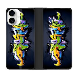 Housse cuir portefeuille Pour Iphone 17 Street Art Graffiti