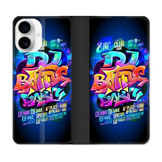 Housse cuir portefeuille Pour Iphone 17 Street Art Rap