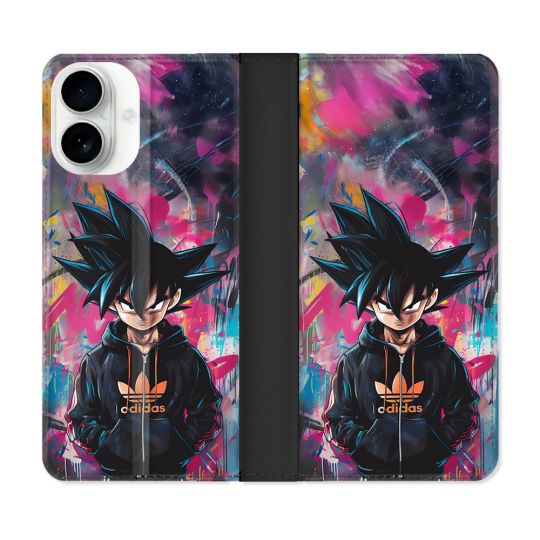 Housse cuir portefeuille Pour Iphone 17 Street Art Sangoku