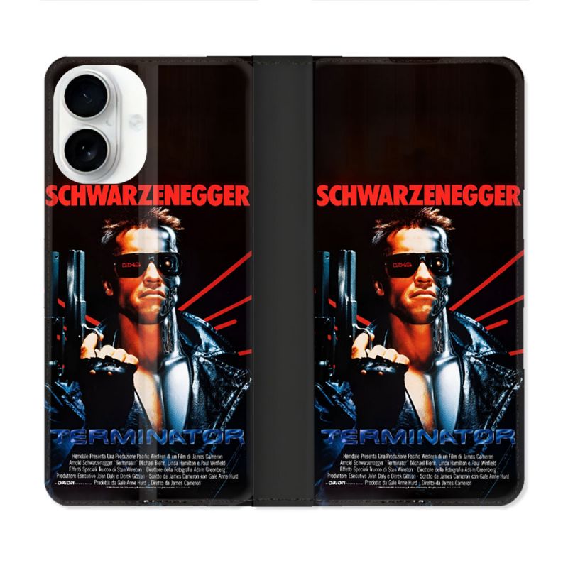 Housse cuir portefeuille Pour Iphone 17 Terminator