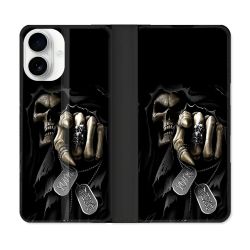 Housse cuir portefeuille Pour Iphone 17 Tete de Mort Your Next