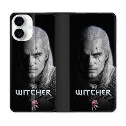 Housse cuir portefeuille Pour Iphone 17 The Witcher Noir