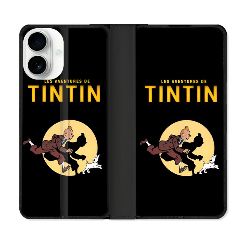 Housse cuir portefeuille Pour Iphone 17 Tintin Classique