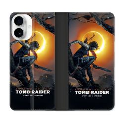 Housse cuir portefeuille Pour Iphone 17 Tomb Raider