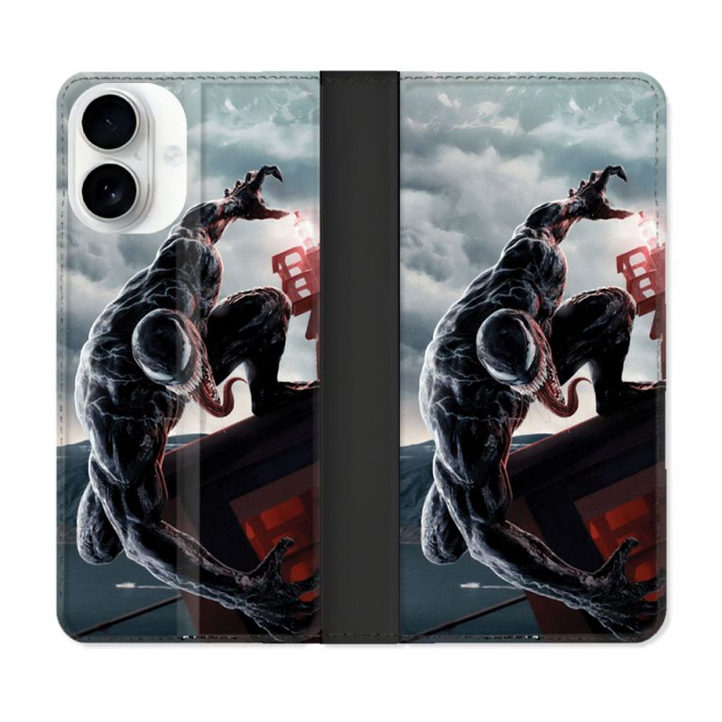 Housse cuir portefeuille Pour Iphone 17 Venom