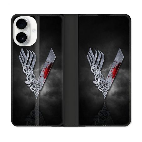 Housse cuir portefeuille Pour Iphone 17 Viking
