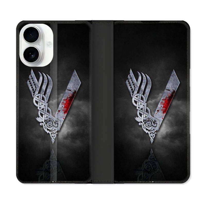 Housse cuir portefeuille Pour Iphone 17 Viking