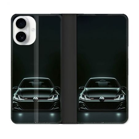Housse cuir portefeuille Pour Iphone 17 Volkwagen Golf GTI