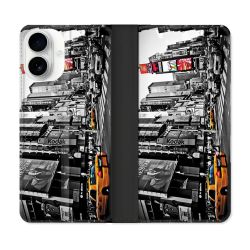 Housse cuir portefeuille Pour Iphone 17 Voyage Amerique USA New York Taxi