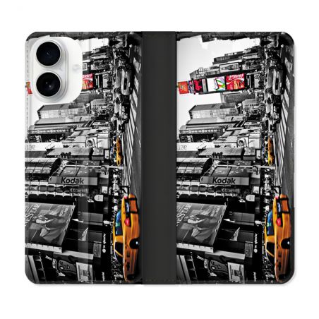 Housse cuir portefeuille Pour Iphone 17 Voyage Amerique USA New York Taxi