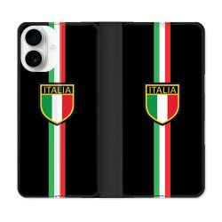 Housse cuir portefeuille Pour Iphone 17 Voyage Italie 3 Noir