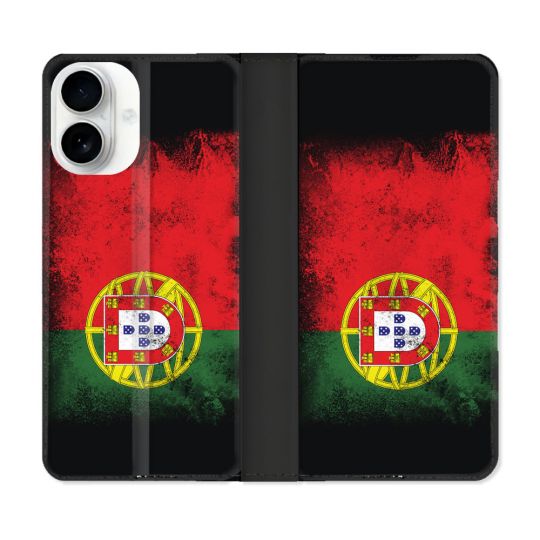 Housse cuir portefeuille Pour Iphone 17 Voyage Portugal Drapeau