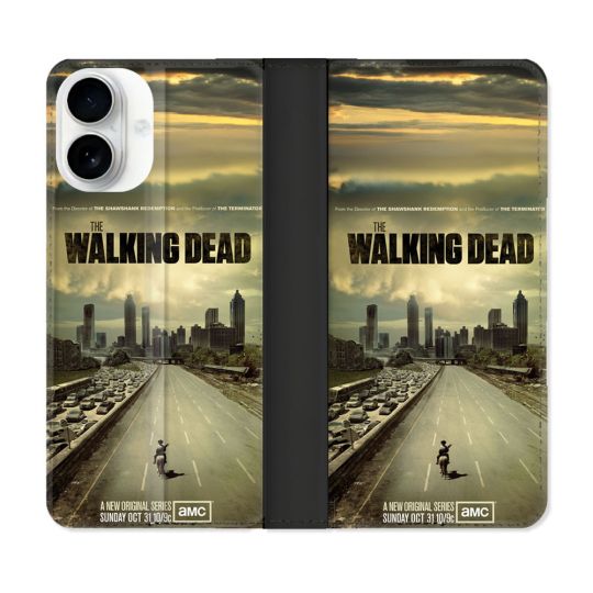 Housse cuir portefeuille Pour Iphone 17 Walking Dead