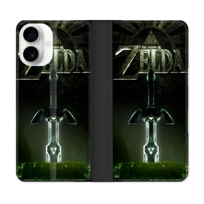 Housse cuir portefeuille Pour Iphone 17 Zelda