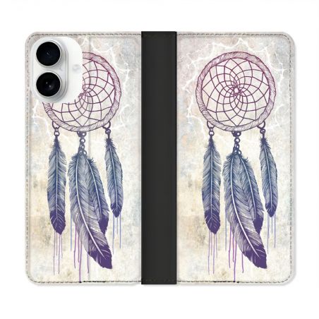 Housse cuir portefeuille Pour Iphone 17 Zen Attrape Reve Blanc