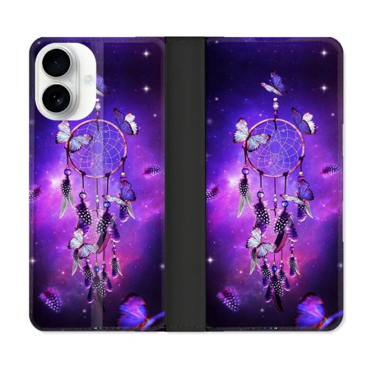 Housse cuir portefeuille Pour Iphone 17 Zen Attrape Reve Papillon