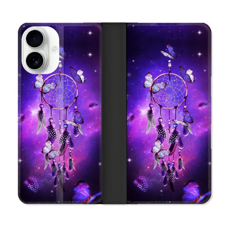 Housse cuir portefeuille Pour Iphone 17 Zen Attrape Reve Papillon