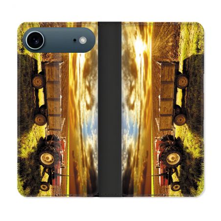 Housse cuir portefeuille Pour Iphone 17 Air Agriculture Tracteur Color
