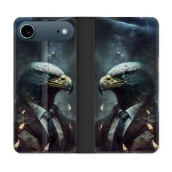 Housse cuir portefeuille Pour Iphone 17 Air Animal Aigle Business
