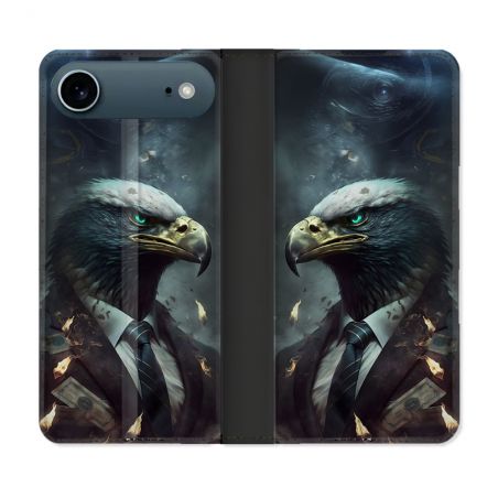 Housse cuir portefeuille Pour Iphone 17 Air Animal Aigle Business
