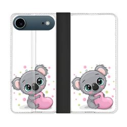 Housse cuir portefeuille Pour Iphone 17 Air Animal Koala Cœur