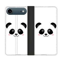 Housse cuir portefeuille Pour Iphone 17 Air Animal Panda Blanc