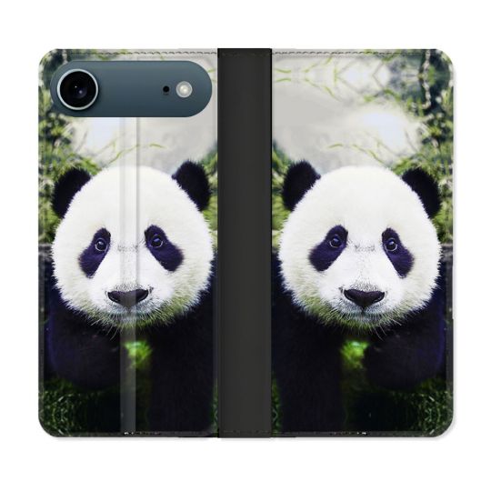 Housse cuir portefeuille Pour Iphone 17 Air Animal Panda Color