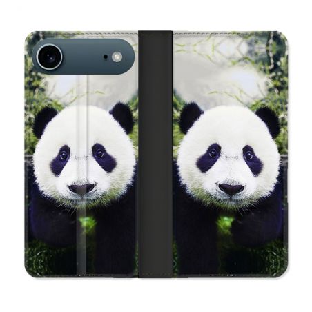 Housse cuir portefeuille Pour Iphone 17 Air Animal Panda Color