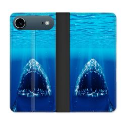 Housse cuir portefeuille Pour Iphone 17 Air Animal Requin Dent