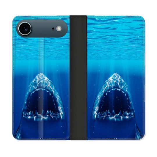 Housse cuir portefeuille Pour Iphone 17 Air Animal Requin Dent