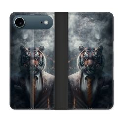 Housse cuir portefeuille Pour Iphone 17 Air Animal Tigre Business