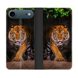 Housse cuir portefeuille Pour Iphone 17 Air Animal Tigre Jungle
