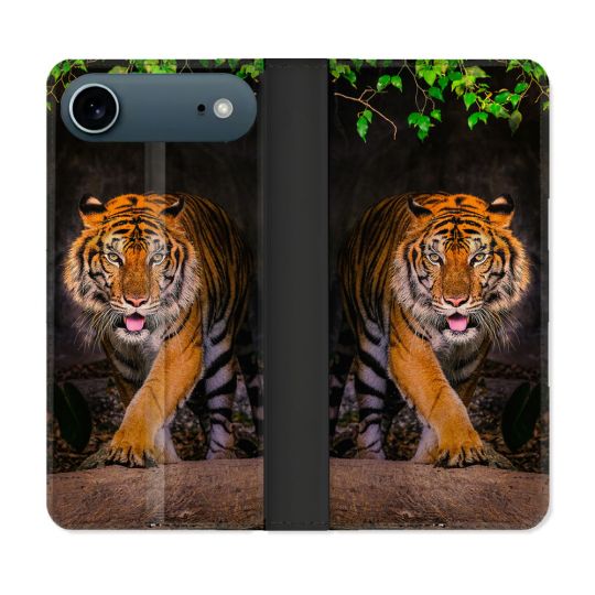 Housse cuir portefeuille Pour Iphone 17 Air Animal Tigre Jungle
